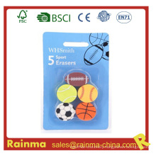 Sports Ball Shape 5 in 1 Set Rubber Erasers